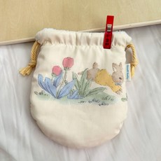 올원픽 손난로파우치 극세사 파우치 주머니 손난로, 핑크 튤립 지름15cm