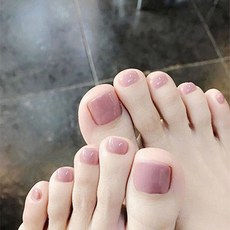 엘씨 페디큐어 원컬러 패디팁 붙이는 단색 인조발톱 24pcs, 1개, 원컬러 패디팁11_뮤트핑크