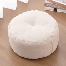 높은방석 두툼한 사무실 50x50x15cm 인테리어 두꺼운 기술직물-귀비오렌지, U01KTH4694G6X0YD16ZZVRCDPW-022, 1개, V. 면 마 원형 - 미백 40x40x15