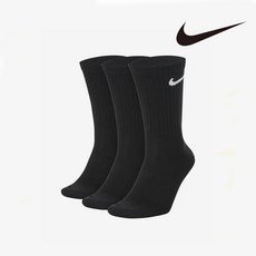 에브리데이 라이트웨이트 크루 3PR(양말)(SX7676-010), L(26호), 1개, 블랙