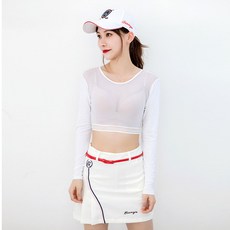SSV 高爾夫 球服女 防曬 冰袖長袖 護手臂 內搭衣, 1個, 白色,M
