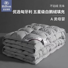 구스다운이불 거위털이불 봄 가을 구스다운 호텔용 고함량 구스이불가을용 거위털 트위스트 화이트 150 200cm 봄가을 800g, 2_120수 순면 저소음 항균 진드기 방지 그레이