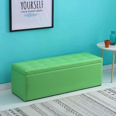 수납의자 화장대스툴 소파 리빙 회색(가죽) 120x40(수납) 긴의자 밝은 스툴 박스 벤치, I. 녹색 가죽