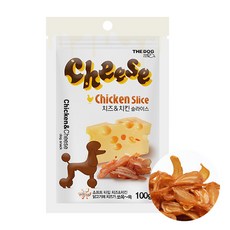 치킨 치즈 슬라이스 100g 부드러운 강아지간식 노령견 기호성 건강식 사료와함깨먹는, 혼합맛(치킨/치즈), 1개