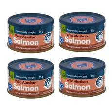 울월스 알래스카 연어 통조림 스모크 Woolworths Salmon Naturally Smoked, 4개, 95g
