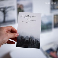 朝雨 踏上旅途風景明信片高級感ins風勵誌手寫卡片小賀卡文藝禮物, 1個, 踏上旅途和你一起-30張/盒,心靈的相遇纔是文藝（關註店鋪不迷路）