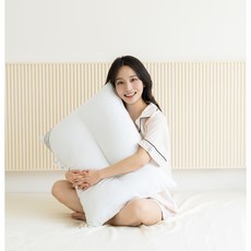 플랫화이트 프리미엄 방수 알러지케어 목 편한 경추베개, 2개, 화이트