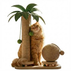 노아르 야쟈수 고양이 스크래쳐 수직 원목 기둥형 대형, 1개, 나무색