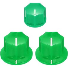 메카닉시티 기타 이펙트 페달 노브 세트 5/8인치 13/32인치 플라스틱 황동 인서트 일렉트릭 기타 노브 앰프 기타 베이스 볼륨 컨트롤 흰색, Green