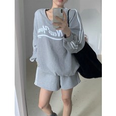 時尚運動套裝女款寬鬆休閒兩件式透氣舒適運動服