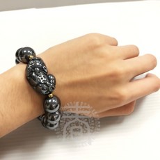 鉑麗星 太赫茲貔貅手鍊，能量石招財開運手環，彈性手圍健康平安, 1個