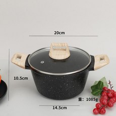 多功能平底不粘燉鍋, 20CM黑色 玻璃蓋, 1個, 20cm