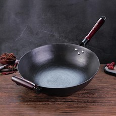 炊百旺 二代龜紋氮化鐵鍋 無塗層鑄鐵鍋, 1個, 二代龜紋氮化-32CM 有耳無蓋-圓底, N/A, 32cm, 有耳無蓋-圓底