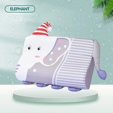 베개 메모리폼 침대 부드럽고 통기성 좋은 느린 반발 만화 목 수유 (세탁 가능한 커버 포함), elephant 45x27x6cm