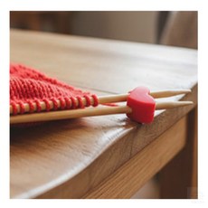 준열 대바늘 뜨개질 코막음 마개 바늘 캡 스토퍼 하트 실리콘 포인트 프로텍터 5개 뜨개질용품, 블루