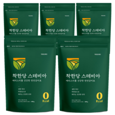 100% 자연유래 스테비아 설탕 대체 천연 감미료 NON GMO 에리스리톨 제로칼로리, 400g, 5개