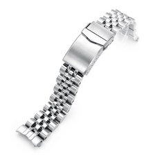 MiLTAT 세이코 칵테일 SRPB41 SSA345 SSA341 V-Clasp 투톤 폴리쉬와 호환되는 20mm Angus-JUB 시계 밴드