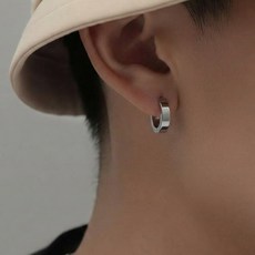 티키타 남자 귀걸이 원터치 이어링 써지컬스틸 심플 데일리 패션 T color touch