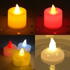 미니 양초 LED 캔들 방수 건전지 소이 대림절 가짜 초 크리스마스 타리이트 성탄 트리, 1-1. 원형 웜화이트