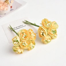 인공 꽃 크리스마스 장식 가정 액세서리 웨딩 부케 화환 DIY 선물 실크 차 장미 봉오리 12 개, 08 6