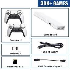 NGNG M15 게임 스틱 미니 TV 휴대용 콘솔 무선 비디오 128G 30000 레트로 HD 출력 2, 01 without box, 03 256G 58K Games