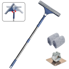 일상다움 유리창 닦이 스퀴지 브러쉬 길이조절 청소 도구 170cm, 블루, 1개