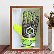 足球守門員手套 兒童成人門將手套 收納展示框 收藏帶支架, 1個, 胡桃色帶亞克力支架,放1只手套