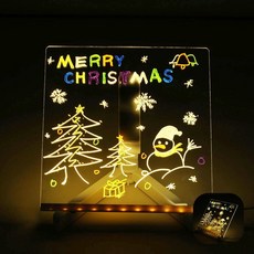히하 메모보드 LED 무드등 마카 포함 20x20cm 현관메모보드
