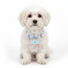 하니펫 강아지 고양이 예쁜 크림 방울 목걸이, 1개, 파랑