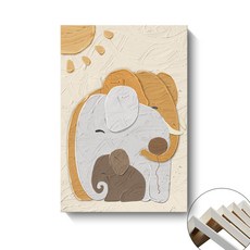 現代簡約親子長頸鹿大象噴繪裝飾畫, 內框畫C,30x40cm