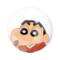 giya shop 韓國蠟筆小新正版授權沙灘球，可愛卡通圖案，兒童安全無毒材質，夏日海灘泳池必備, 1個, 40cm