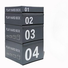 크로스핏 점프 박스 스텝 헬스장 점핑 소프트 런지 매, 3_그레이및옐로우포인원점프박스, 1개