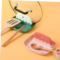 2in1 귀여운 무지개 주방 냄비뚜껑 거치대 조리도구 받침대, 1개, 핑크