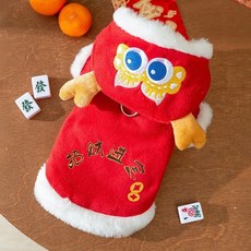 鬼點子 寵物衣服 新年款 冬季新款, 1個, 招財進寶,S