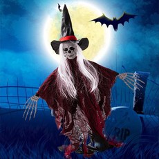 Hyades 할로윈 해골장식 무당 천장걸이 파티소품, 레드 라이트  스타일