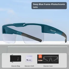 서쪽 자전거 플립 렌즈 사이클링 안경 광변색/편광 UV400 선글라스 사이클링 방풍 고글 MTB 도로 자전거 안, 01 CHINA, 11 Blue Photochromic, 1개