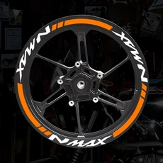 호환 NMAX 오토바이 휠 허브 스티커 전동 자전거 액세서리 스쿠터 림 스트립 Yamaha Nmax 125 155 160 용, 03 Reflective Orange