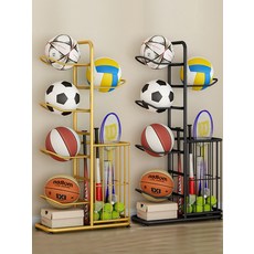 공 정리대 실내 다층 보관 스탠드 가정용 학교용 농구 축구 배구 수납架, 1개, 스타일 2: 블랙 거즈 8겹 높이 116cm