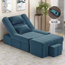 패디큐어 리클라이너 네일아트 페디의자 시술 마사지, 팔걸이없음네이비블루린넨전기모델두께개선버전