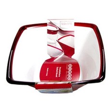 오마다 믹싱볼 샐러드볼 그릇 접시 사각 레드 24.5cm, 1개