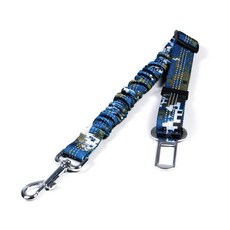 반려동물 차량 벨트 조절 탄성 반사 목줄 당김 방지 여행용 견인 로프, 1개, 8. Camo Blue