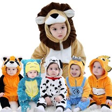 臺灣發貨- 男童女童 角动物角色扮演Kigurumi動物扮演服獅子 小熊猫動漫卡通可愛連身睡衣