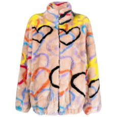 필립플레인 하트 프린트 하이 넥 코트