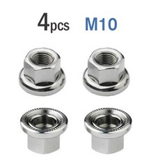 10개 자전거 모터 앞뒤 허브용 허브 M9 M10 너트 액슬 나사 MTB 8인치, 4PCS M10