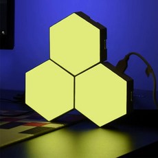 셀프 인테리어 DIY 조명 소리 포착 리듬 LED 터치무드등 RGB 게이밍조명 벽걸이 천공없음 인테리어 조명, 블루투스 APP+리모컨+소리의 춤, 3PCS