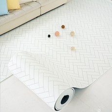 삼바텍 PVC 두께 15mm 층간소음방지 롤매트 유아 어린이 놀이방 매트, 헤링본화이트 110cm x 2m x 1.5cm
