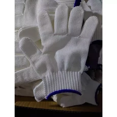 棉質工作手套 舒適透氣 居家清潔園藝適用, 白, 1個