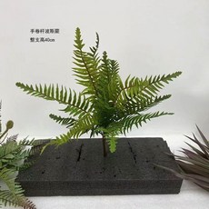 高仿真綠植蕨草綠色蕨類植物腎蕨熱帶雨林軟膠櫥窗景觀造景裝飾, 40cm手卷桿波斯草, 1個