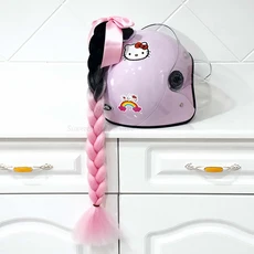 도착 오토바이 헬멧 머리띠 여자 Decors 타기 스키 대한 가발 빨판과 점보 포니 테일, 10 1pc B5(No helmet)