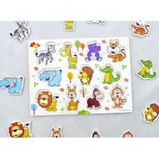 바른손잡이퍼즐 동물원 그림퍼즐 모양배우기 영아교구 놀이학습 미니퍼즐 아동퍼즐